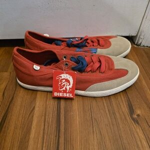 Diesel Men's Red and Tan Casual Shoes